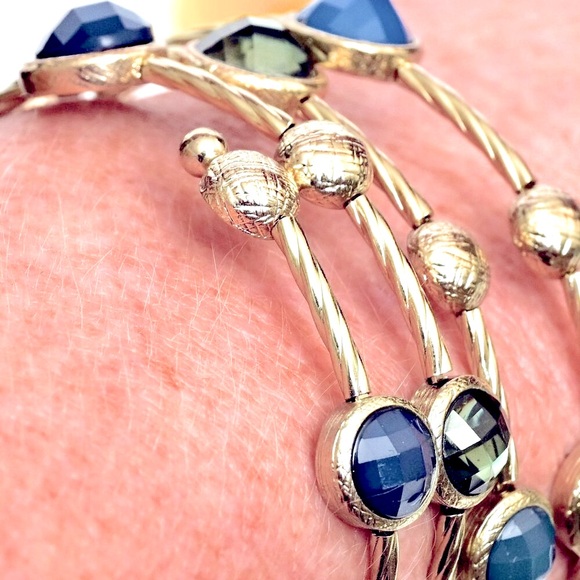 PRETTY Blues, Green & Gold Multi-Colored Coil Bracelet - Picture 5 of 8